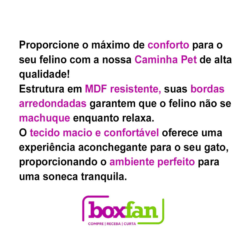 Caminha Rede Reforçada em MDF para Gatos - BoxFan