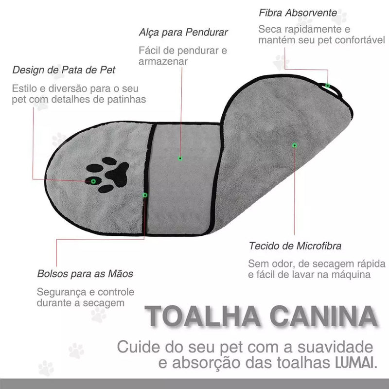 Kit 2 Toalhas para Cachorro – Secagem Rápida e Cuidados de Limpeza