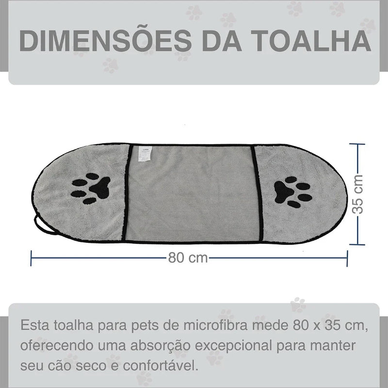 Kit 2 Toalhas para Cachorro – Secagem Rápida e Cuidados de Limpeza